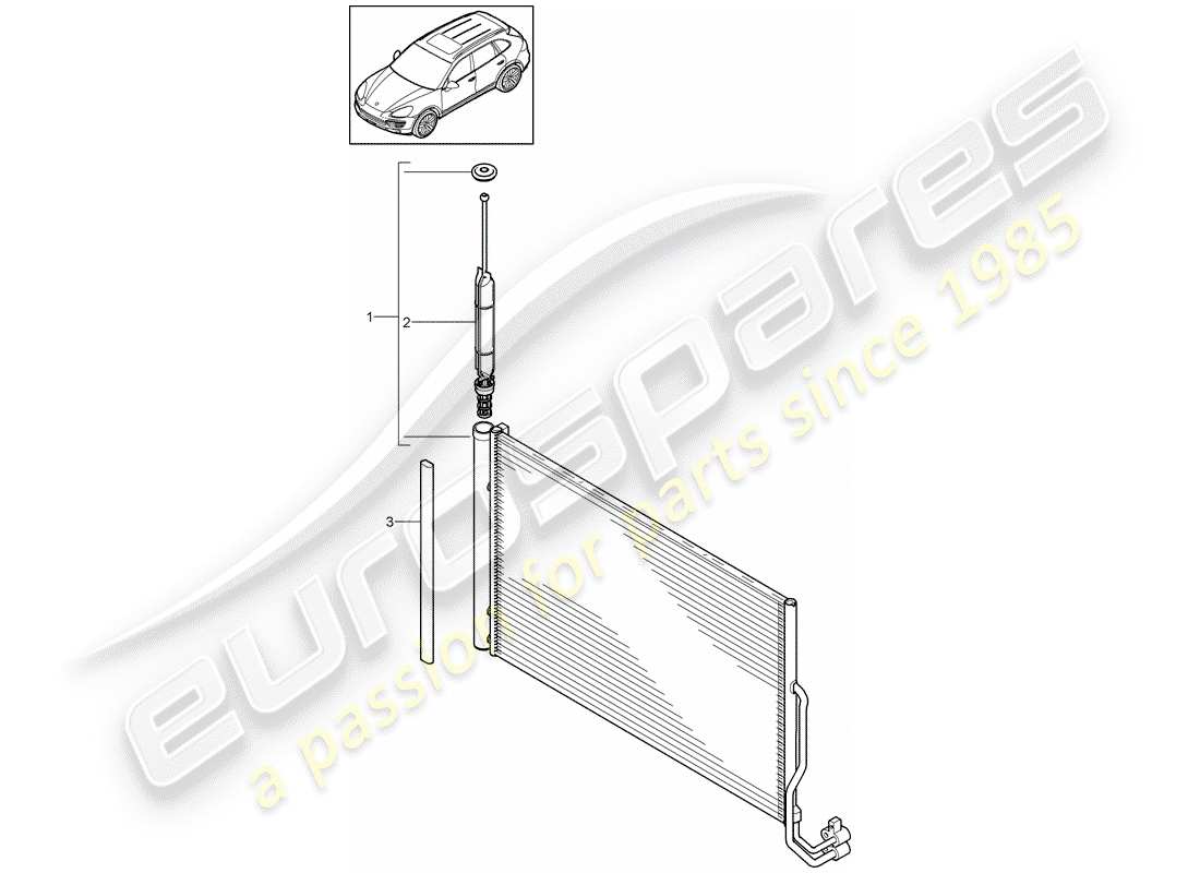 porsche 2018 (cayenne e2 92a) kondensator teilediagramm