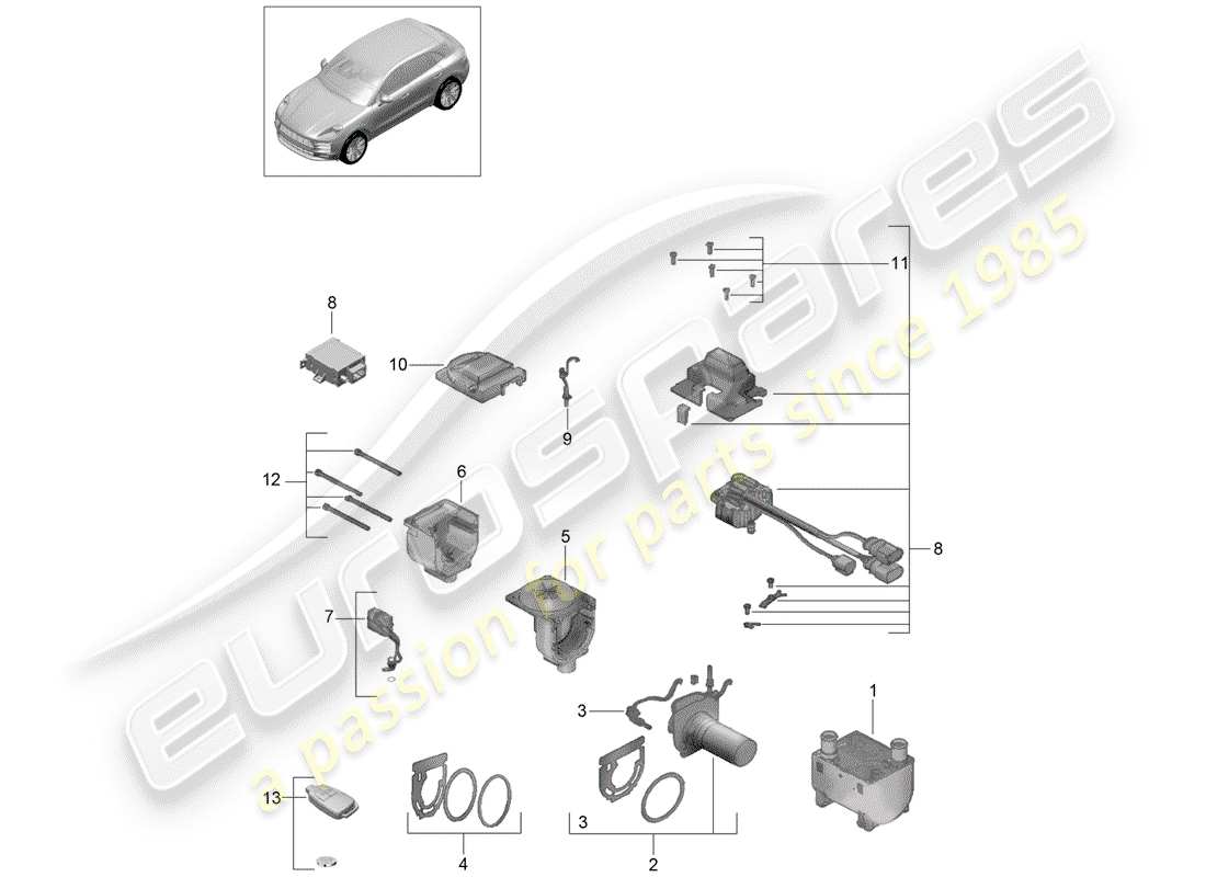 porsche 2020 (macan) zusatzheizung teilediagramm