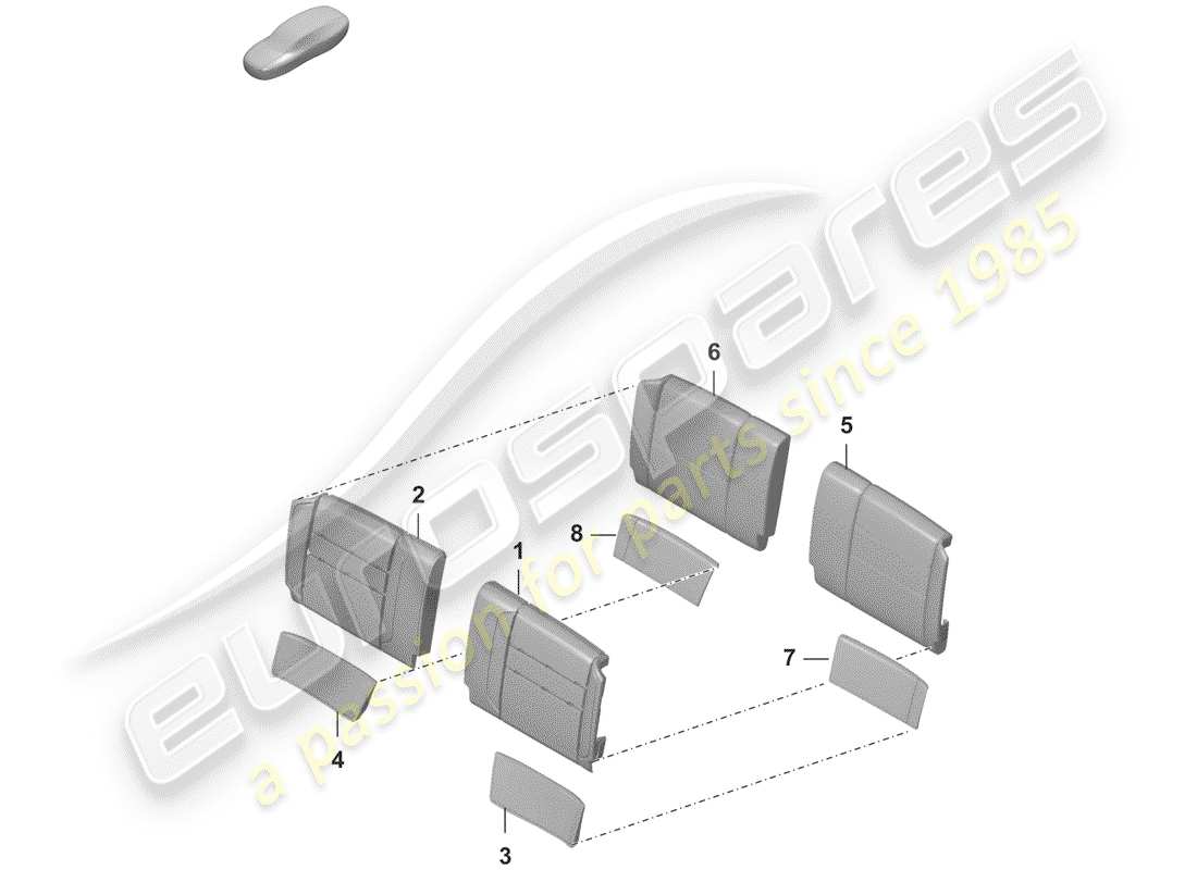 porsche 2019 (992-1) schaumteil teilediagramm