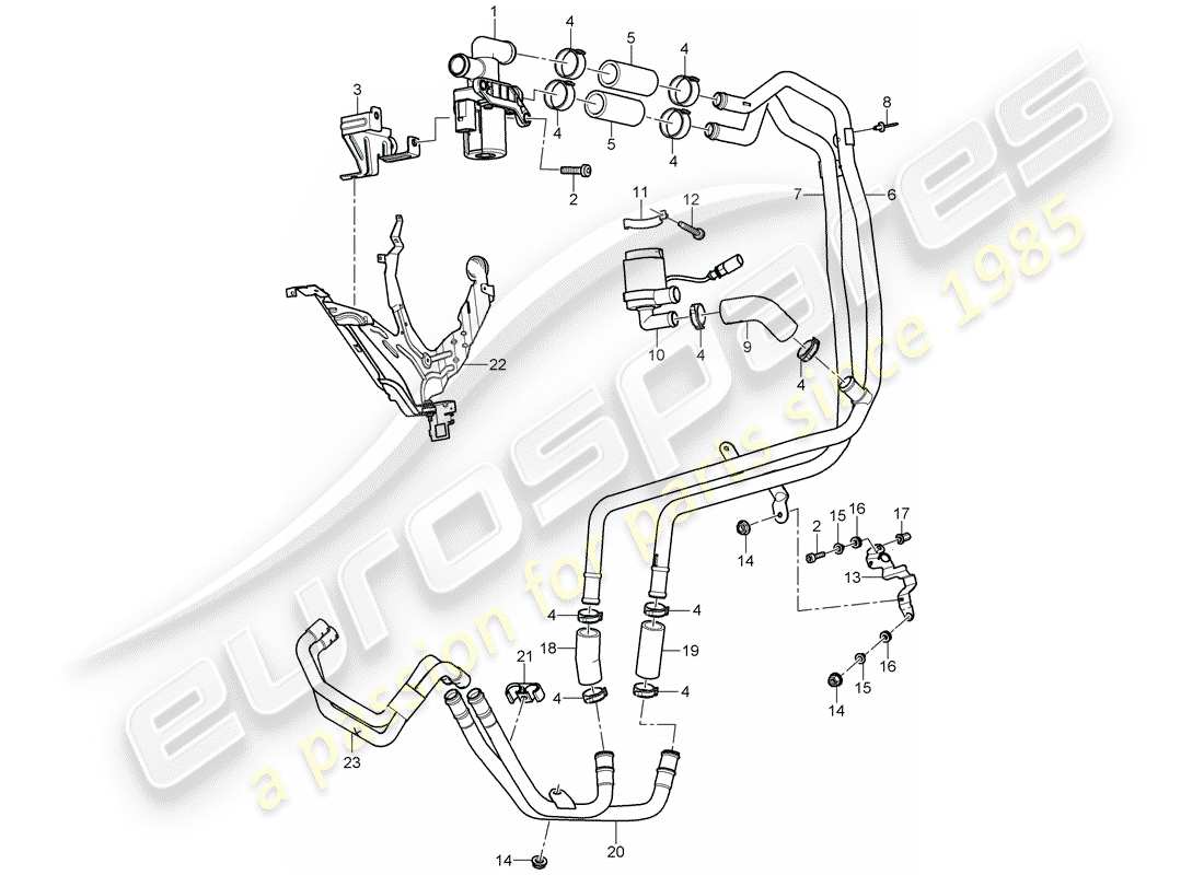 porsche 2004 (cayenne e1 9pa) heizung teilediagramm