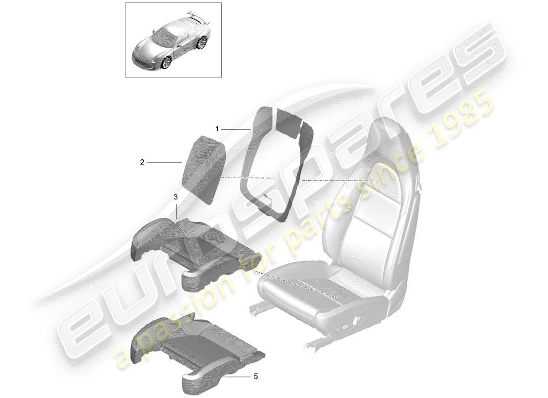 porsche 2014 (991-1 r/gt3/rs) heizelement teilediagramm