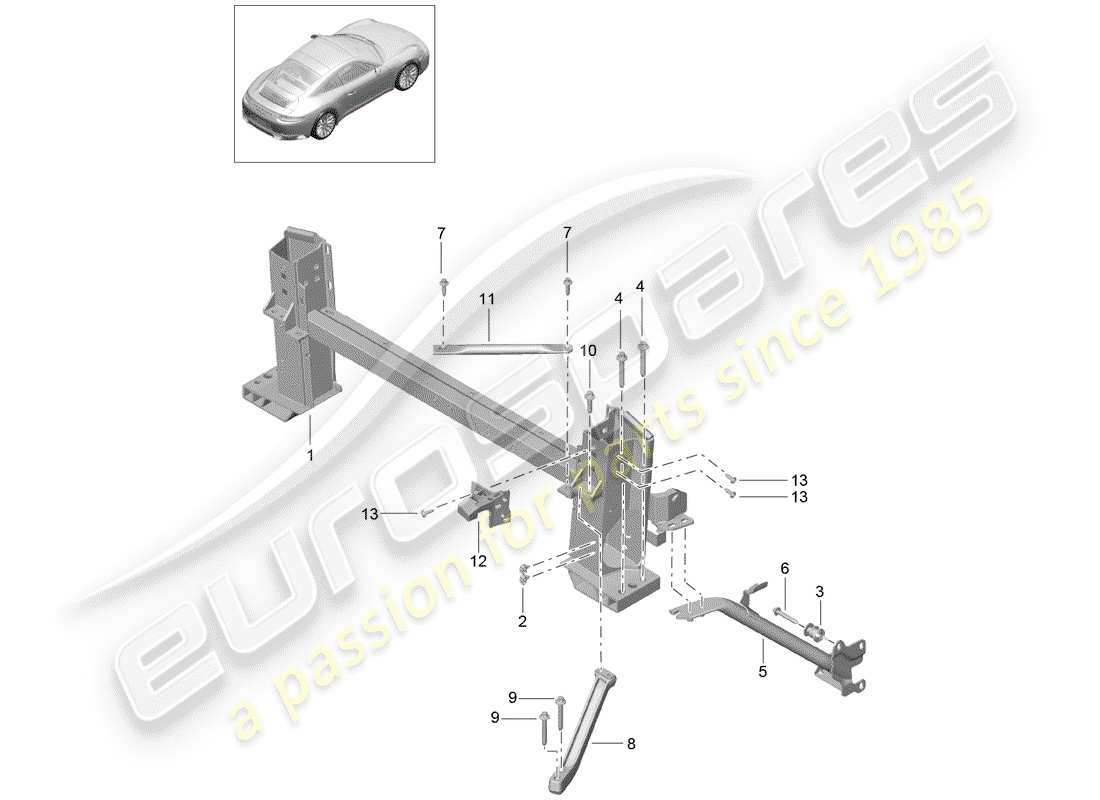 porsche 2019 (991-2) halterahmen ersatzteildiagramm