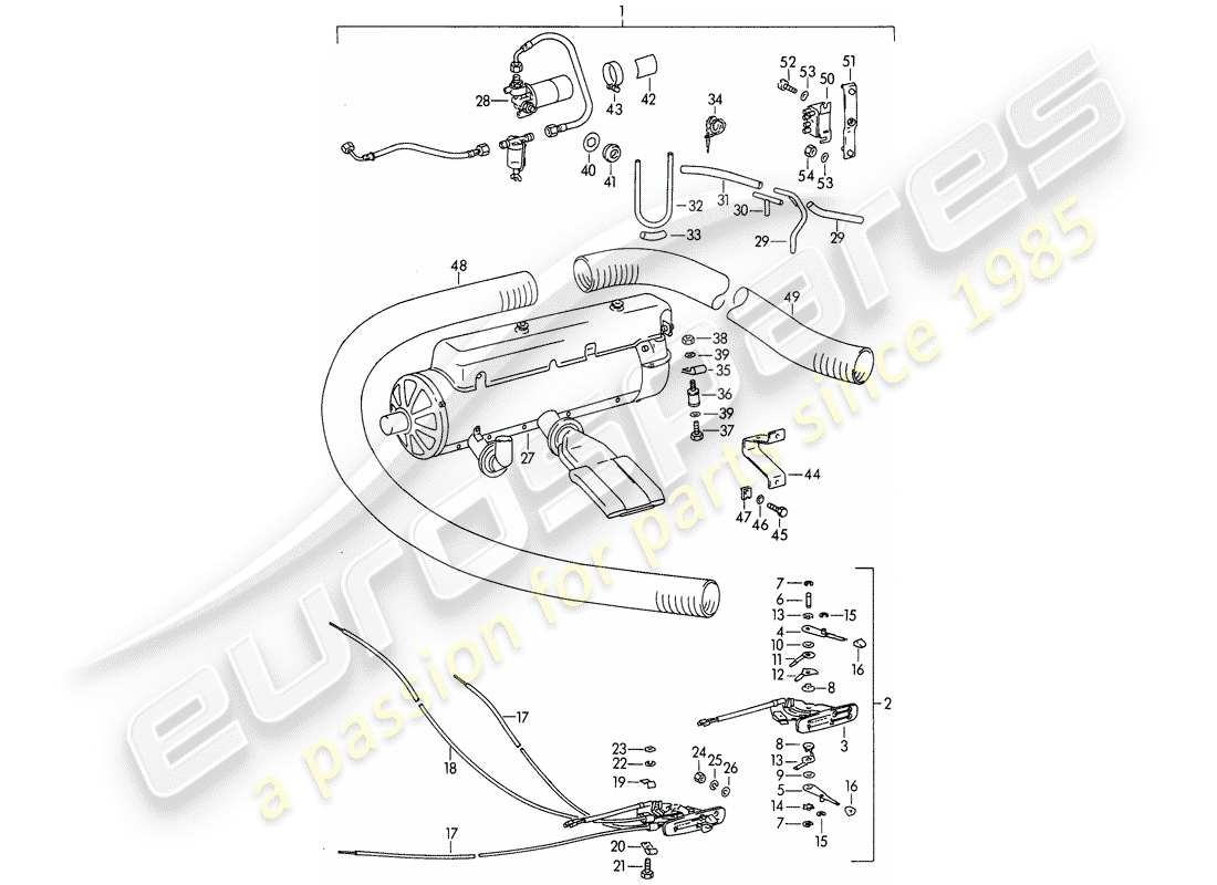 porsche 1965 (356b/356c) heizung - - eberspächer - - bn 4 ersatzteilliste