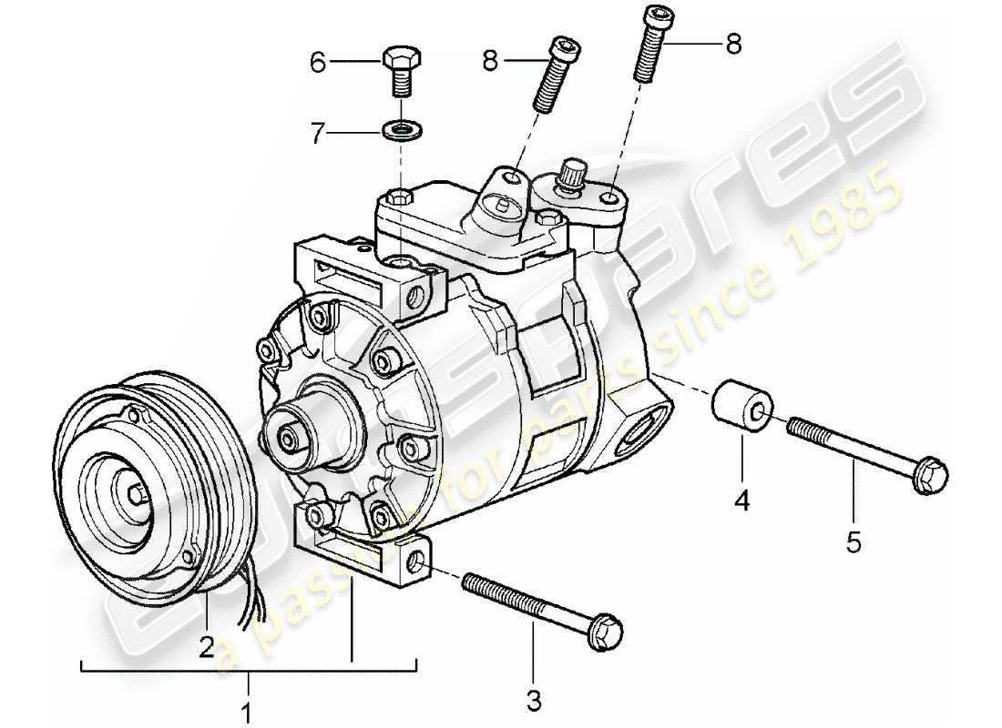 porsche 2008 (997-1) kompressor teilediagramm