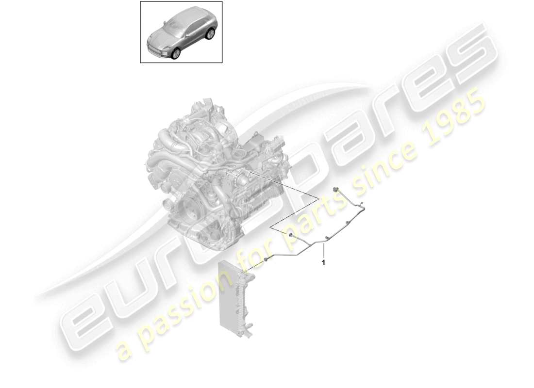 porsche 2020 (macan) kühlmittelkühlsystem entlüftungsleitung teilediagramm