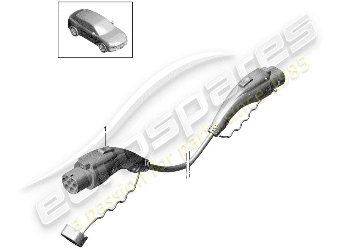 porsche 2019 (cayenne e3 9ya/9yb) ladekabel für öffentliche räume ersatzteildiagramm