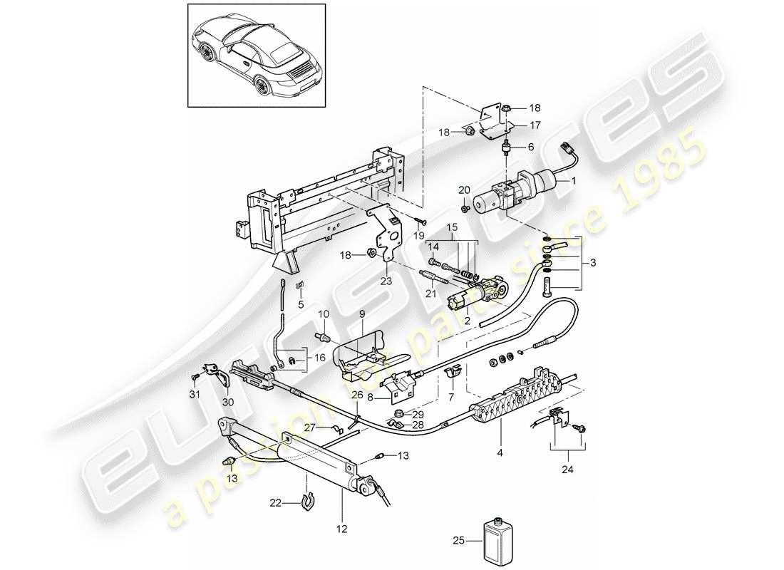 porsche 2010 (997-2) cabrioverdeck-ersatzteildiagramm