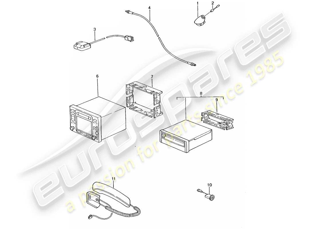 porsche 2000 (996) navigationssystem - telefon-bediengerät/-telefon - d >> - mj 2002 ersatzteildiagramm