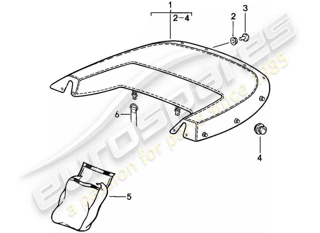 porsche 1989 (911) kofferraumabdeckung ersatzteildiagramm