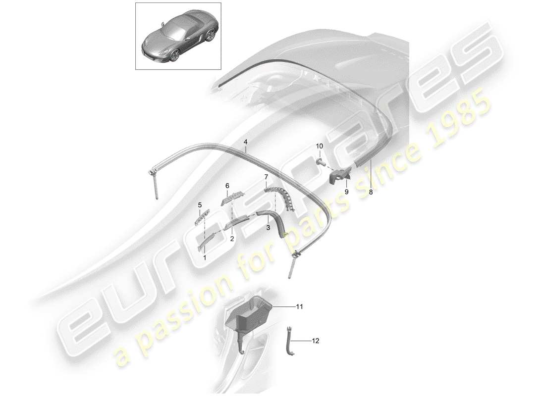 porsche 2012 (981 boxster) cabrioverdeck-ersatzteildiagramm