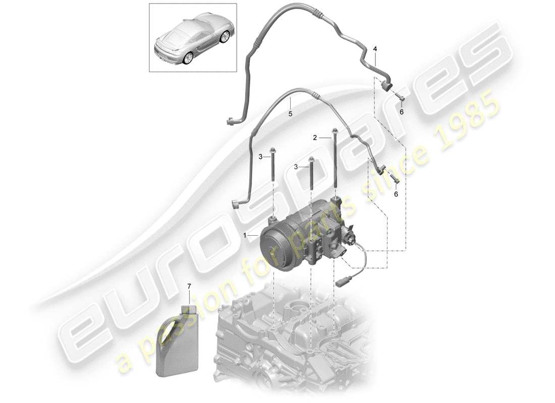 porsche 2016 (981 cayman gt4) kompressor teilediagramm