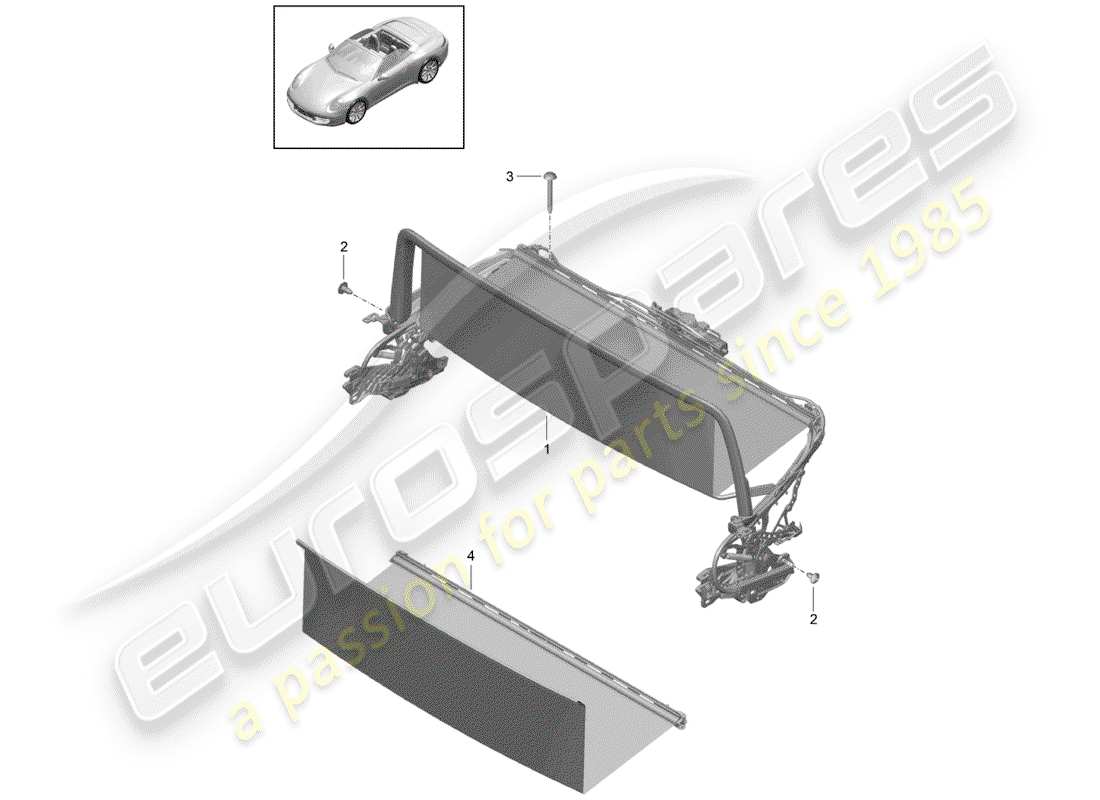 porsche 2020 (991-2) windschutzscheibe teilediagramm