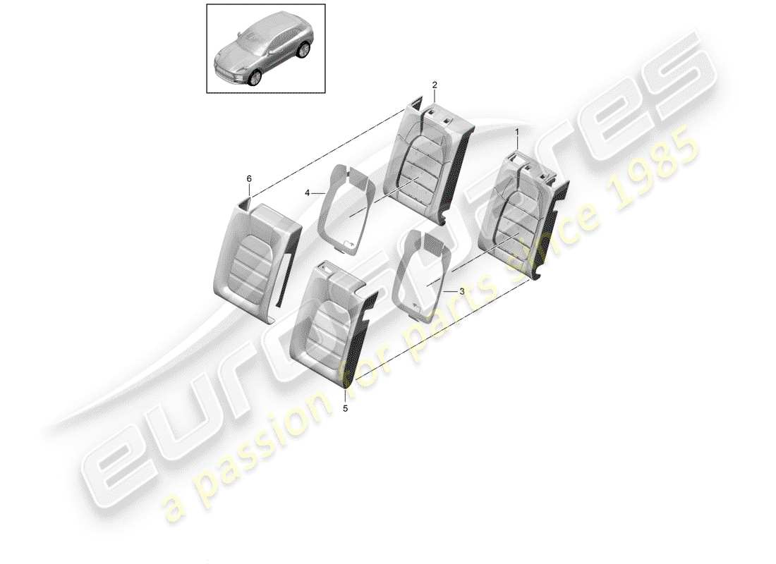 porsche 2020 (macan) schaumteil teilediagramm
