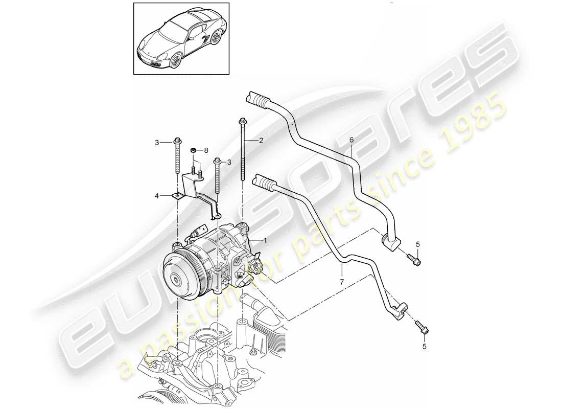 porsche 2010 (987 cayman) kompressor teilediagramm