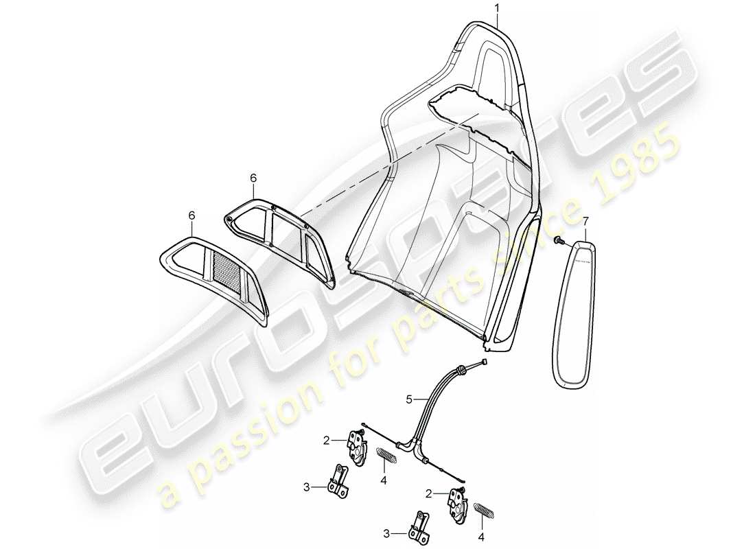 porsche 2006 (997-1) rückenlehnenschale teilediagramm