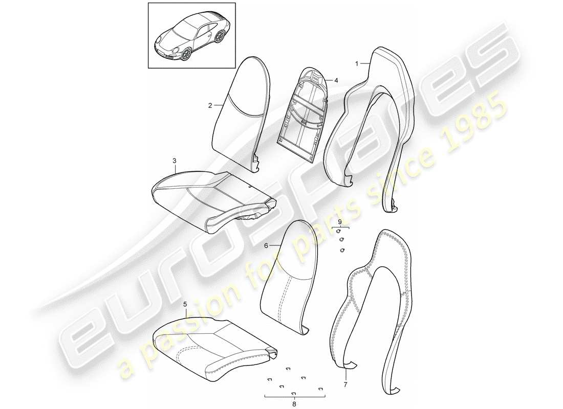 porsche 2012 (997-2) schaumteil teilediagramm