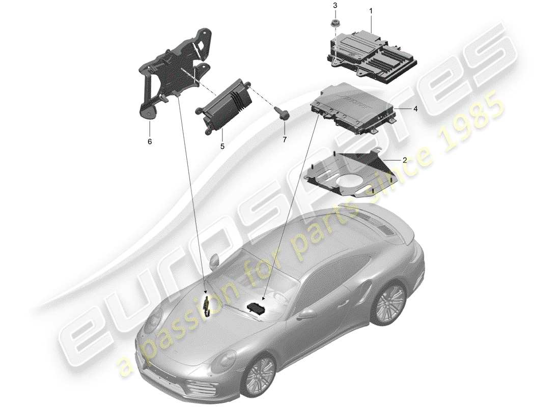 porsche 2017 (991-2 turbo) verstärker teilediagramm