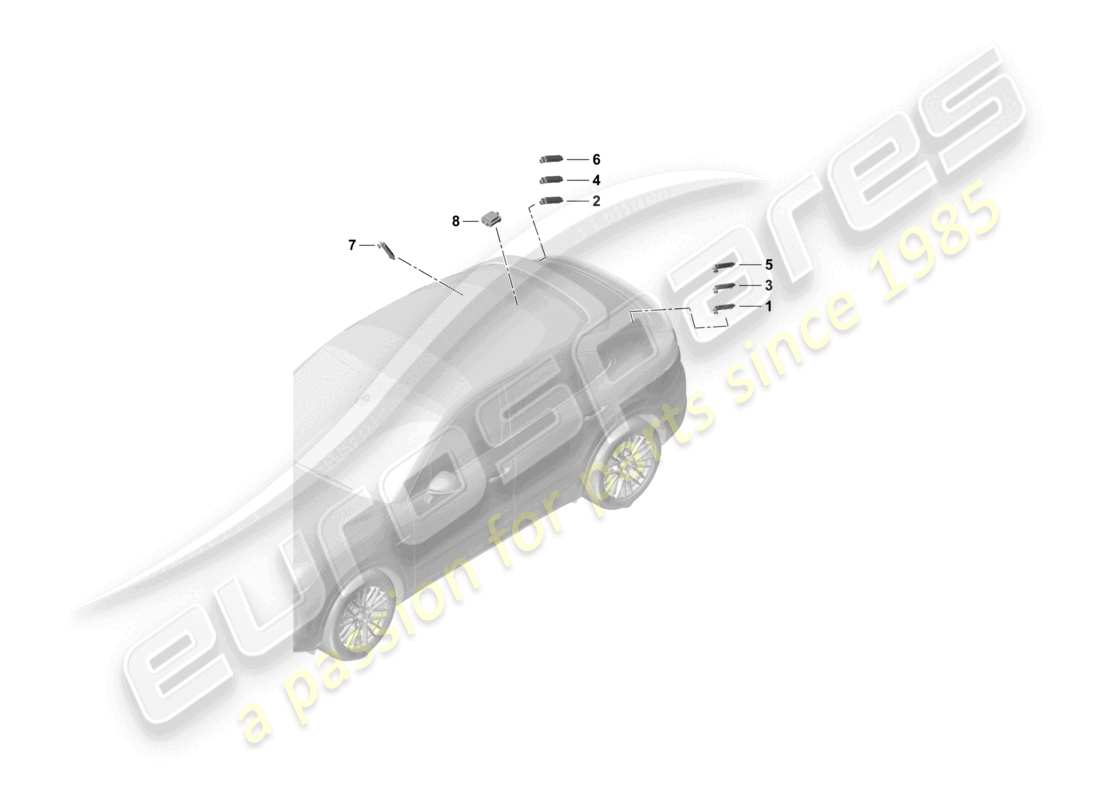porsche 2018 (cayenne e3 9ya/9yb) antennenverstärker antennenanschlussleitung datenanschlussleitung teilediagramm