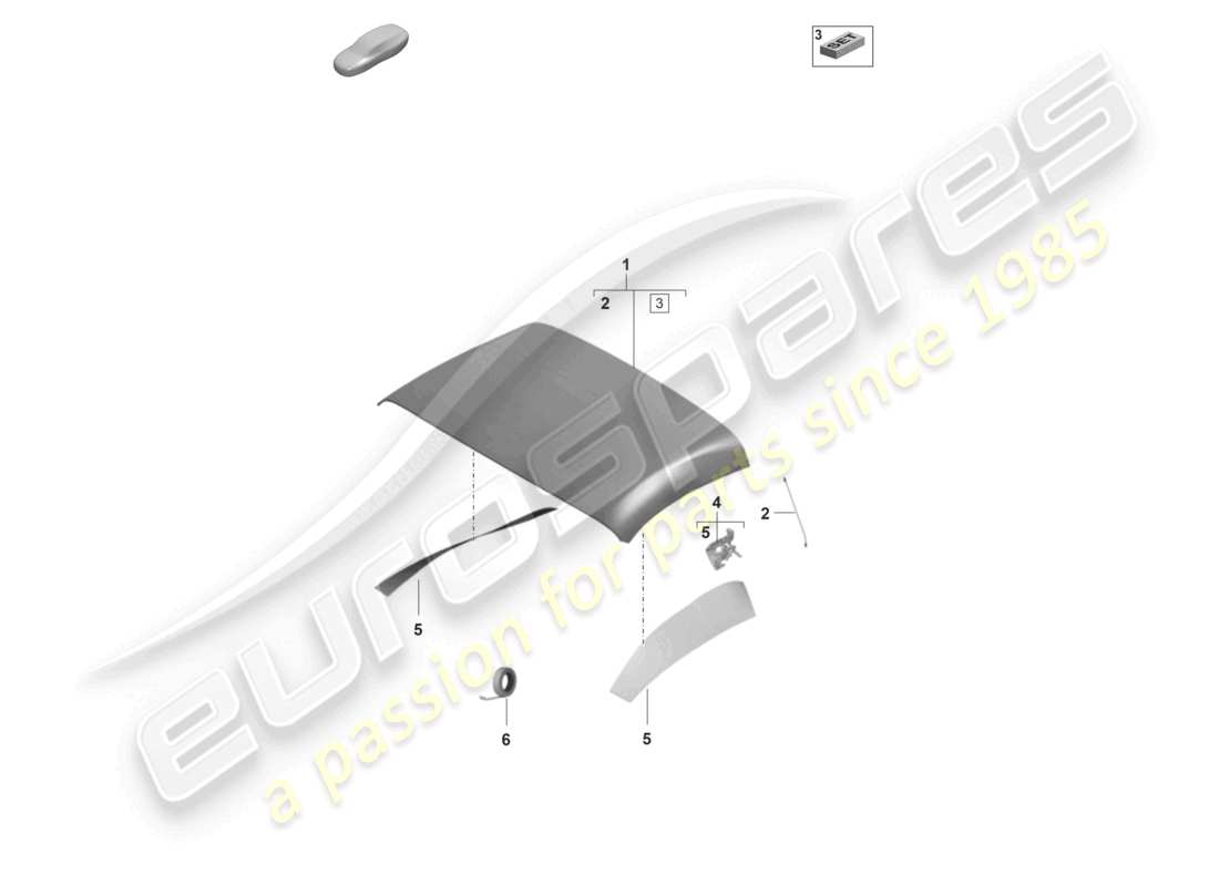 porsche 2020 (992-1) cabrioverdeckbezug formhimmel teilediagramm