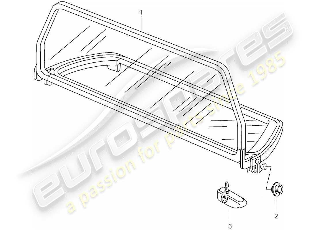 porsche 2000 (996) windschutzscheibe teilediagramm