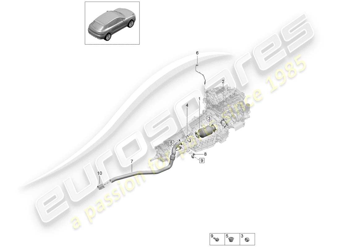 porsche 2019 (macan) catalyst-teilediagramm