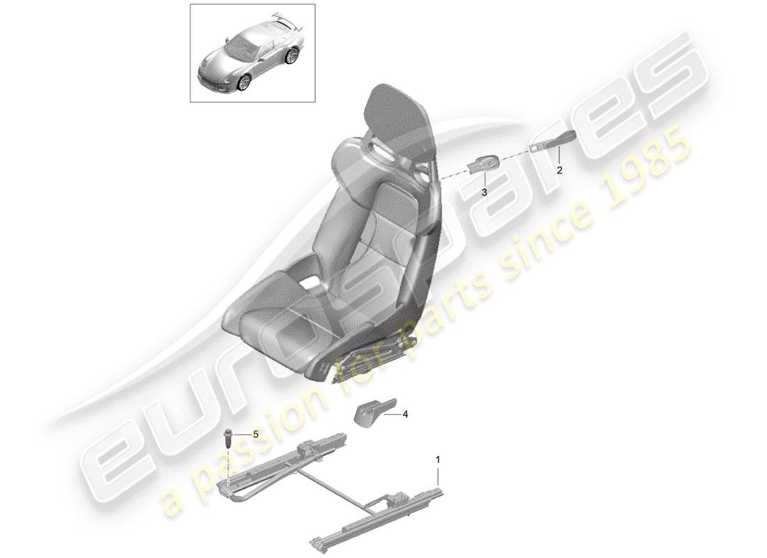porsche 991r/gt3/rs (2015) seat-ersatzteildiagramm
