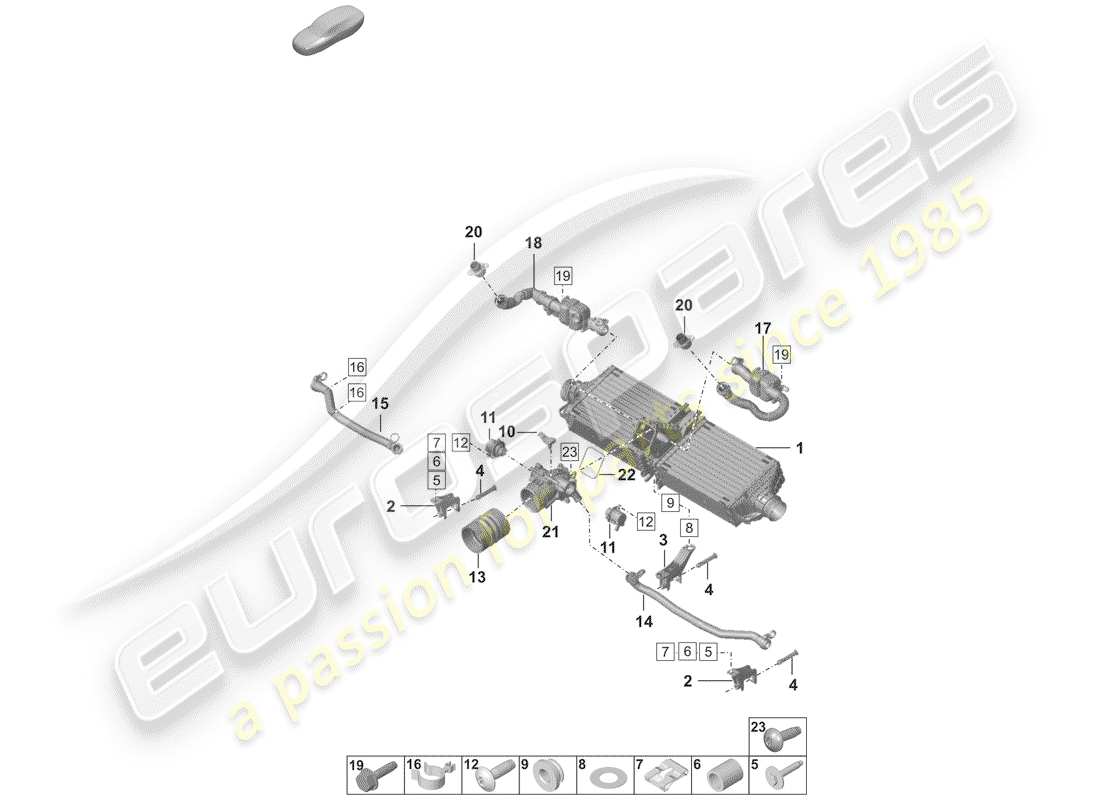 porsche 2019 (992-1) ladeluftkühler - teilediagramm