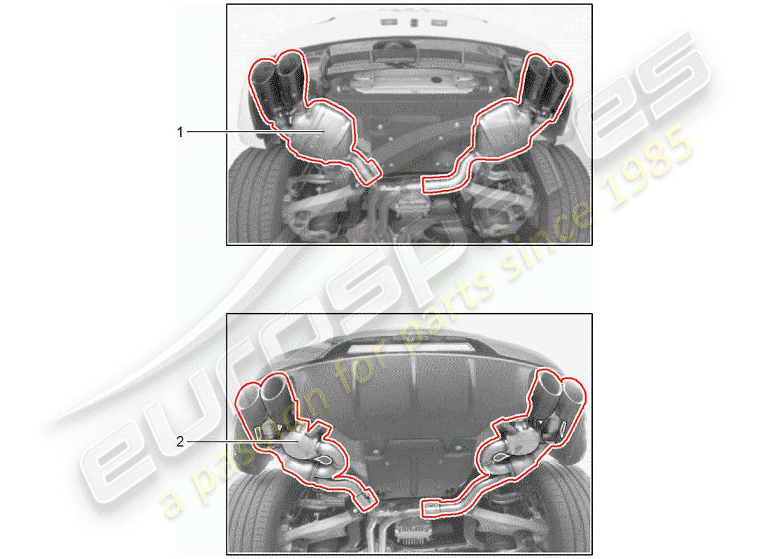 porsche 2016 (tequipment macan) auspuffanlage teilediagramm