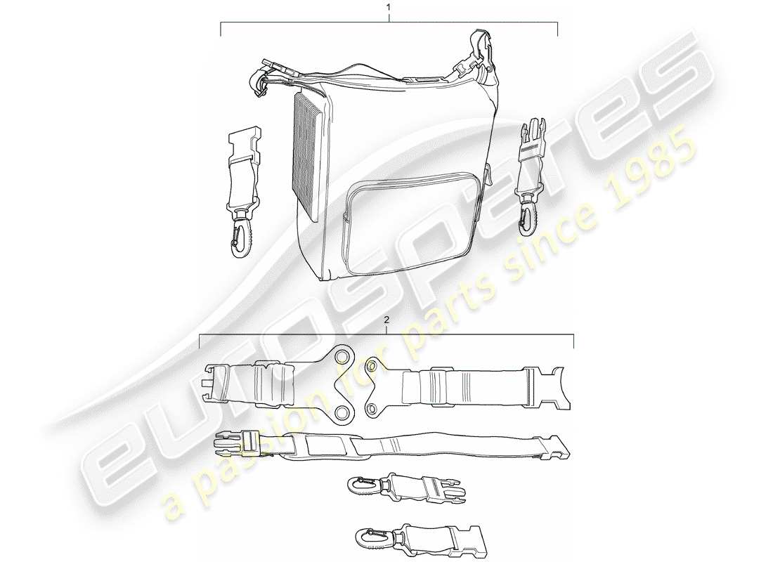 porsche 2016 (tequipment macan) kühltasche ersatzteildiagramm