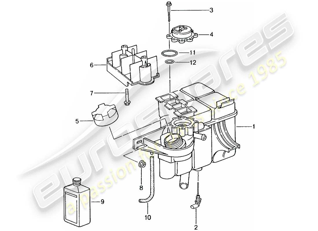 porsche 2005 (996) wasserkühlung teilediagramm