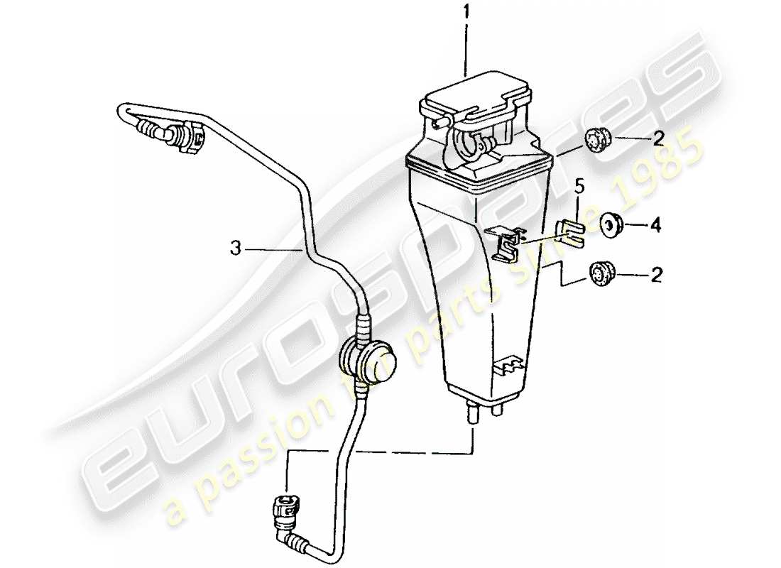 porsche 2001 (996 gt3) verdunstungsbehälter - teilediagramm