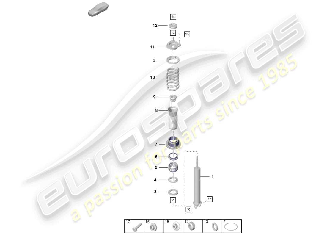 porsche 2019 (992-1) stoßdämpfer (federzyl.) einzelteil teilediagramm