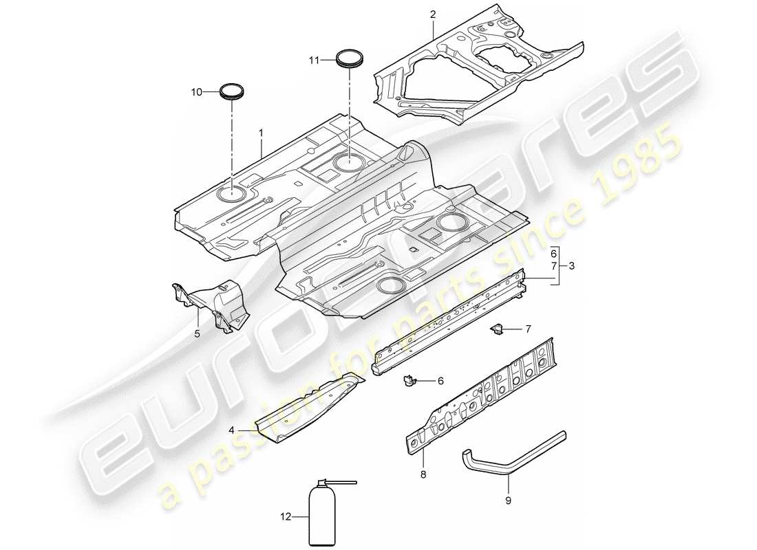 porsche 2006 (987 boxster) floor-teilediagramm