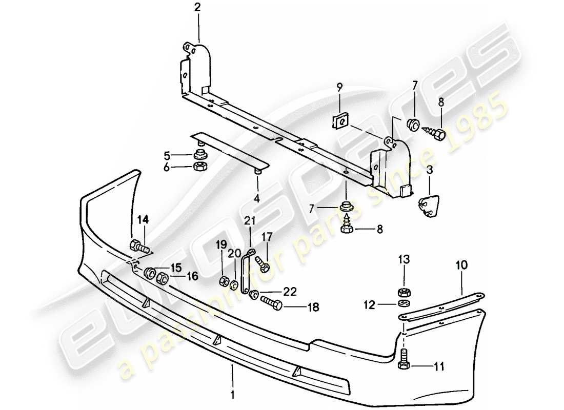 porsche 1986 (944) frontspoiler teilediagramm