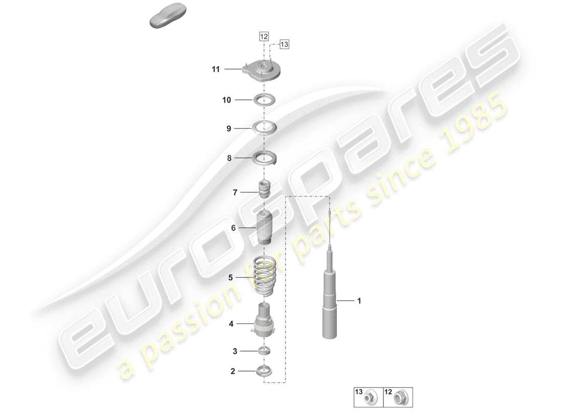 porsche 2019 (992-1) aufhängung teilediagramm