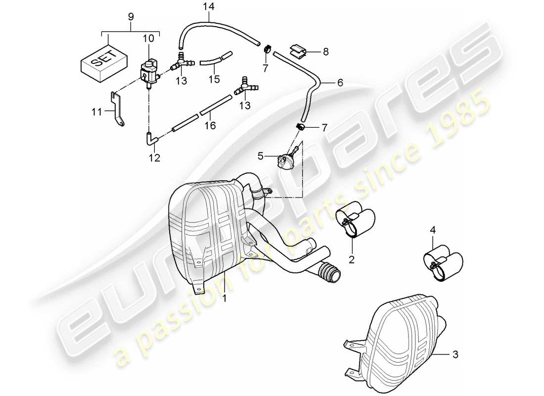 porsche 2006 (997-1) auspuffanlage teilediagramm