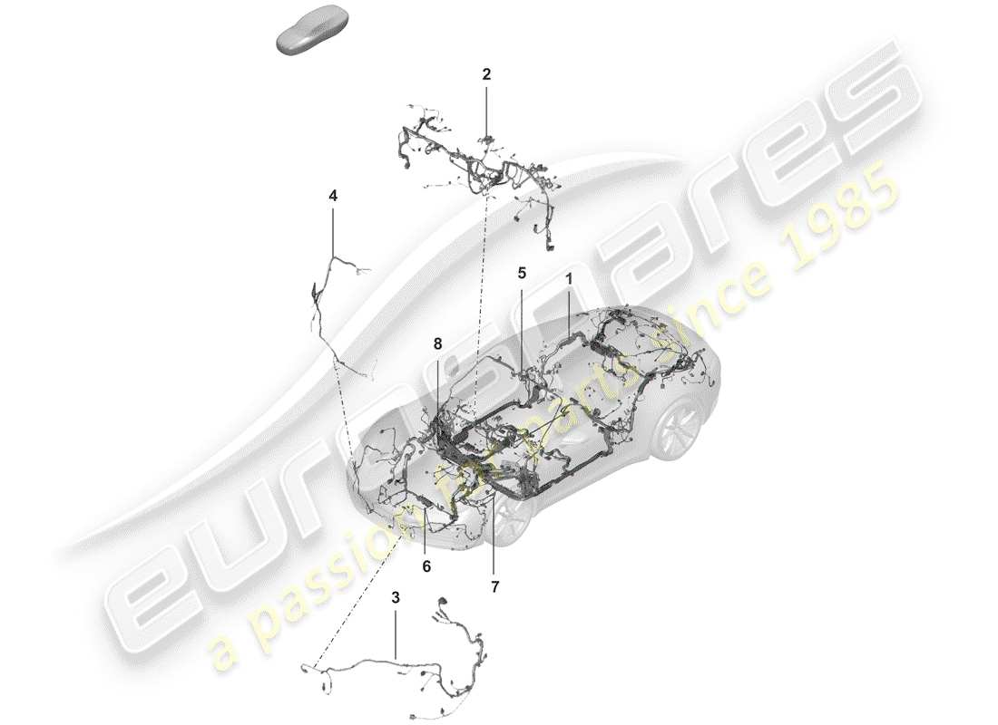 porsche 2019 (992-1) harness-ersatzteildiagramm