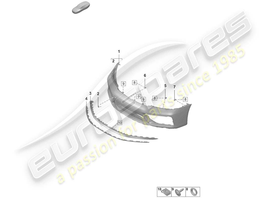 porsche 2020 (992-1) stoßstange ersatzteildiagramm