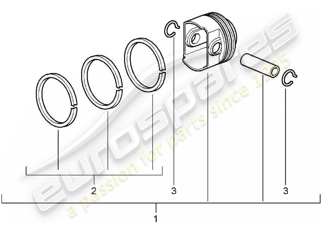 porsche 2006 (987 boxster) kolben-teilediagramm