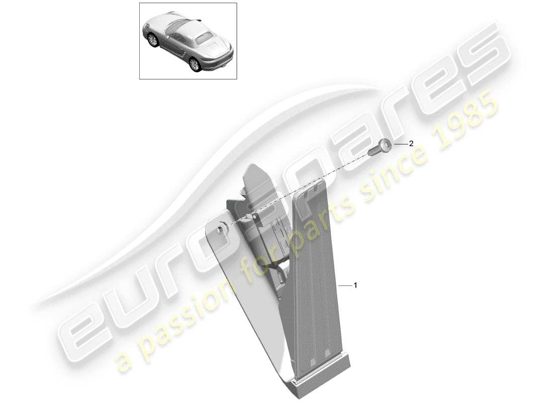 porsche 2017 (718 boxster) brems- und beschleunigungspedalbaugruppe teilediagramm