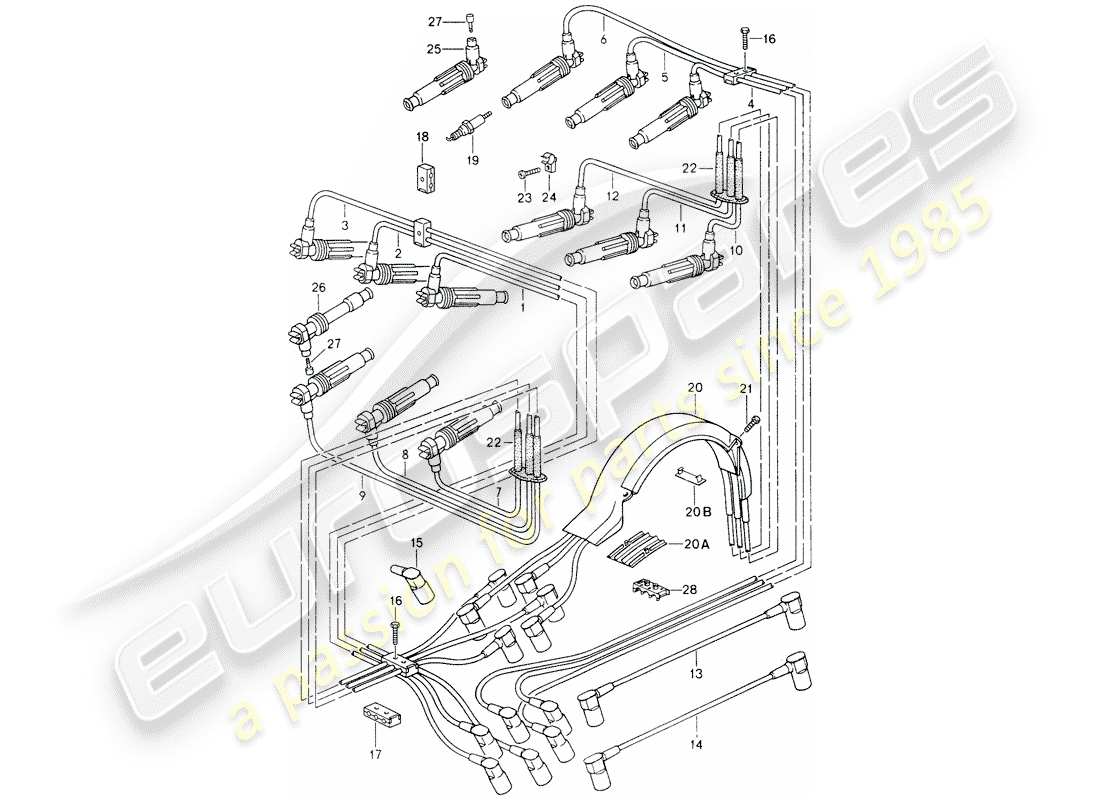 porsche 1991 (964) motorelektrik 2 ersatzteildiagramm