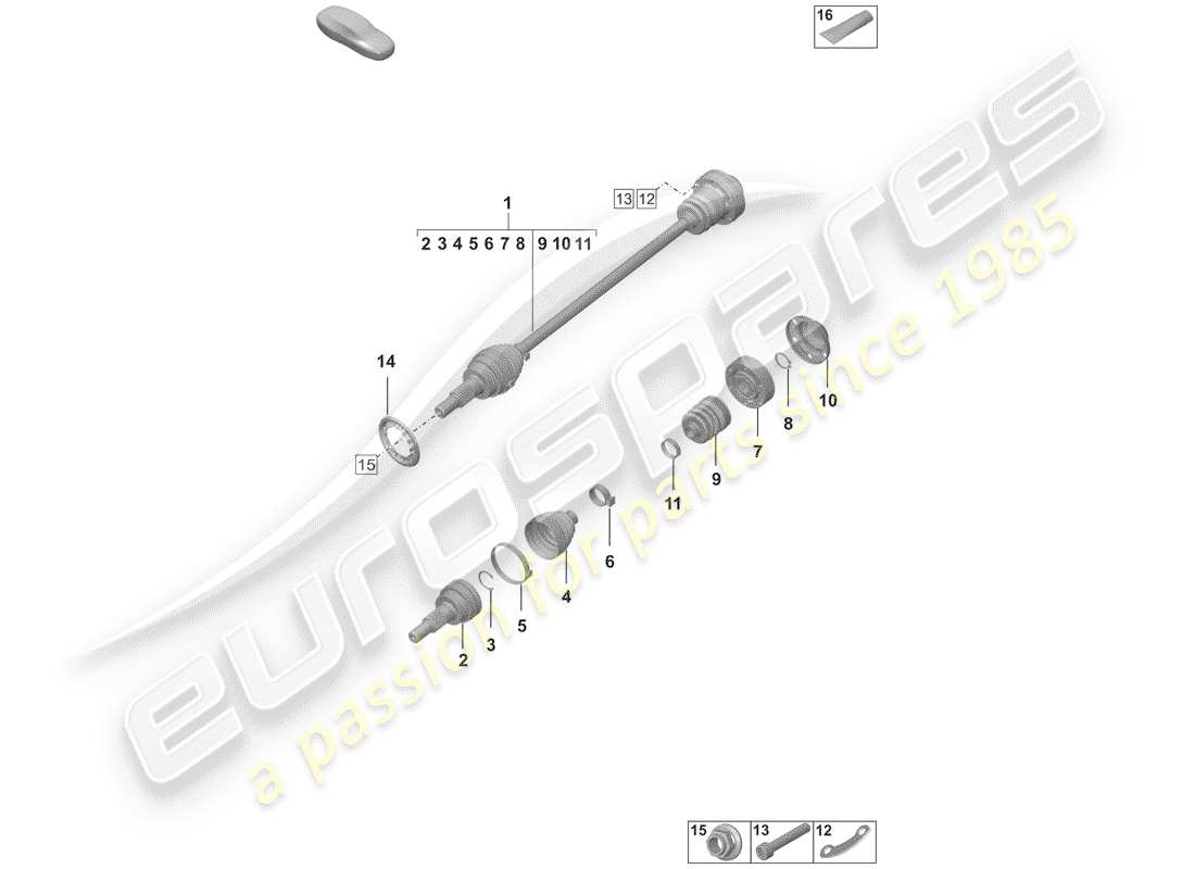 porsche 2020 (992-1) antriebswelle teilediagramm