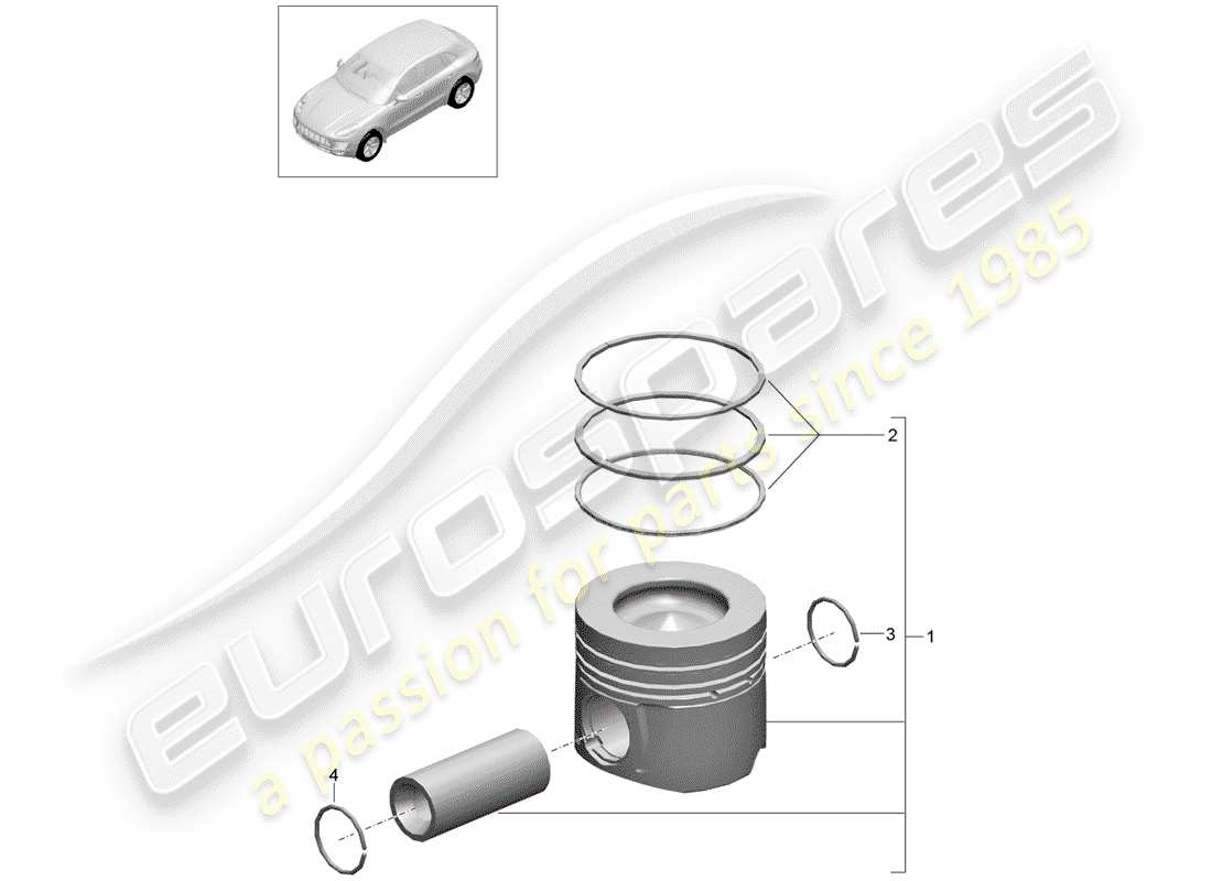 porsche 2014 (macan) kolben teilediagramm