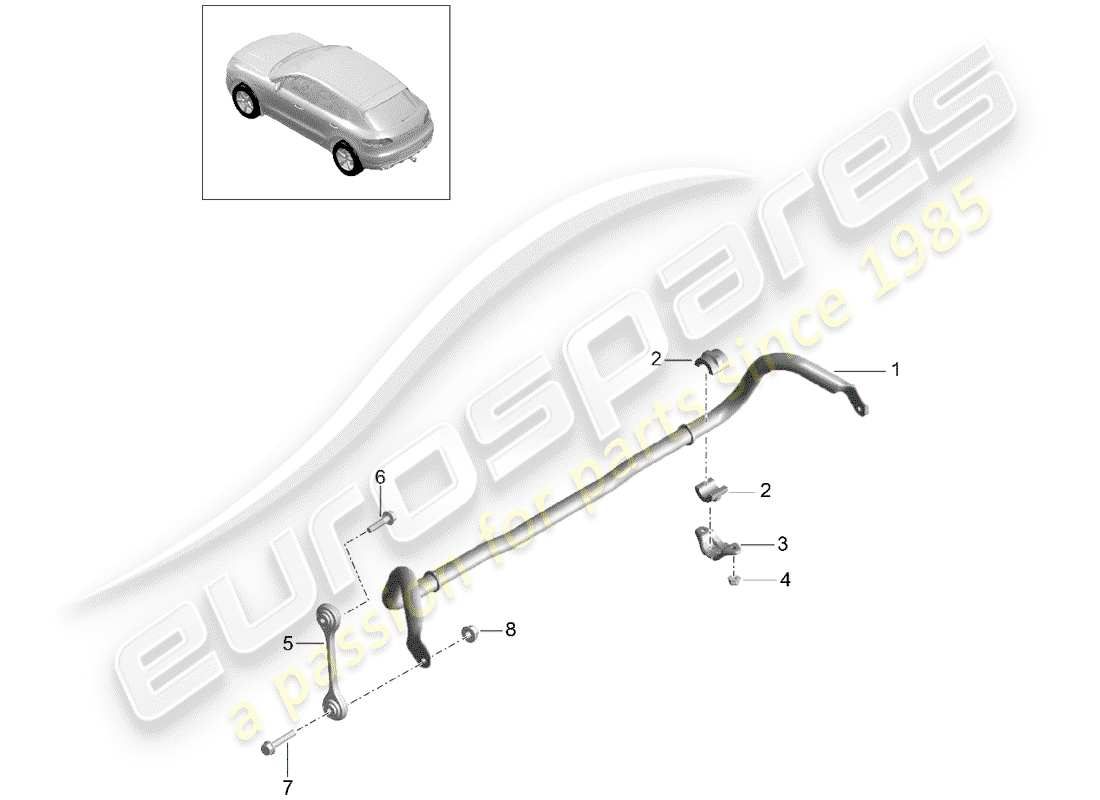 porsche 2014 (macan) stabilisator teilediagramm