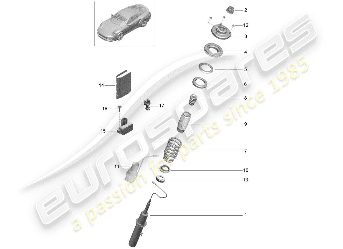 porsche 2019 (991-2 turbo) suspension teilediagramm