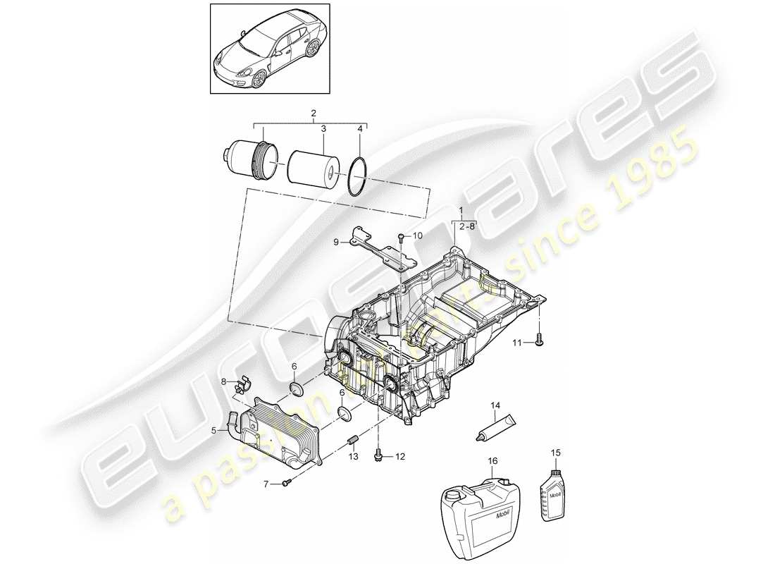 porsche 2013 (panamera 970) ölleitendes gehäuse ersatzteildiagramm