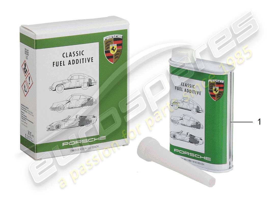 porsche 1980 (accessories) porsche classic - additiv - für kraftstoff ersatzteildiagramm