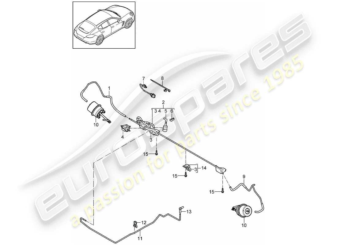 porsche 2012 (panamera 970) auspuffanlage teilediagramm