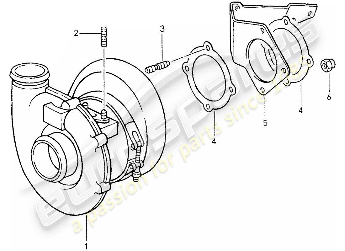 porsche 1989 (964) abgasturbolader teilediagramm