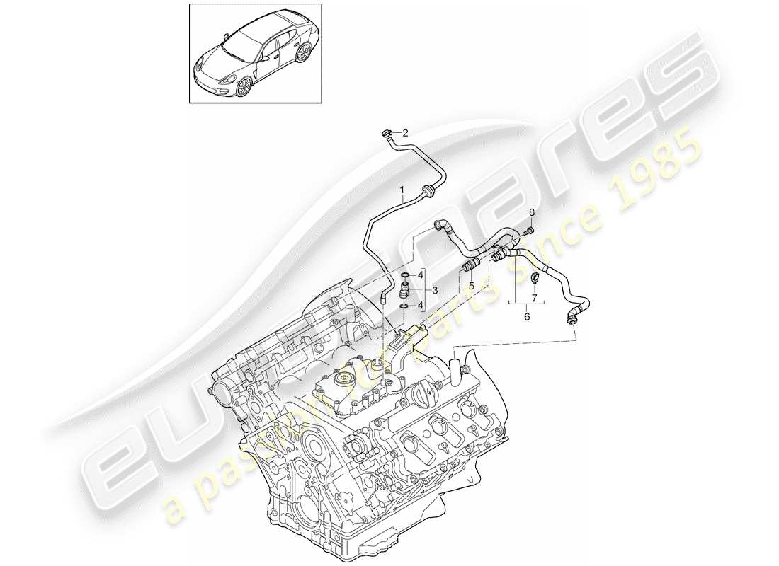 porsche 2013 (panamera 970) entlüftungsleitung ersatzteildiagramm